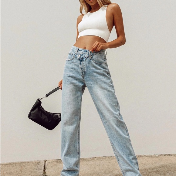 Princess Polly Denim - PRINCESS POLLY ASYMMETRIC JEANS